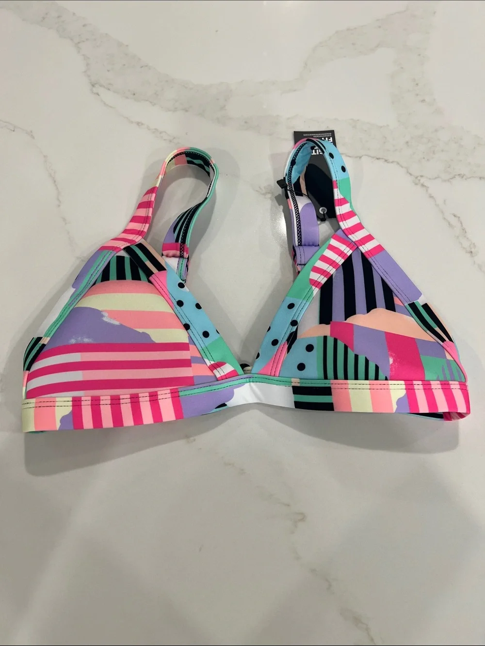ONEONE Geometric Pink & Mint Triangle Bikini Set size Large
